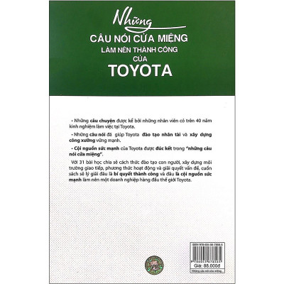 Sách - Những Câu Nói Cửa Miệng Làm Nên Thành Công Của Toyota - NXB Phụ Nữ