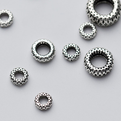 Combo charm bạc chặn hạt họa tiết hoa văn - Ngọc Qúy Gemstones