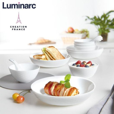 Bộ 6 đĩa thủy tinh sâu lòng Luminarc Diwali 20cm - N3605*6, chịu sốc nhiệt tốt