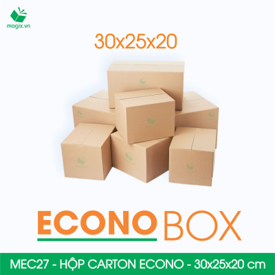 MEC27 - 30x25x20 cm - Combo 60 thùng hộp carton trơn siêu tiết kiệm ECONO