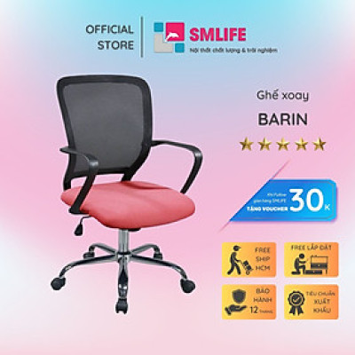 Ghế xoay văn phòng lưng trung bọc lưới SMLIFE Barin