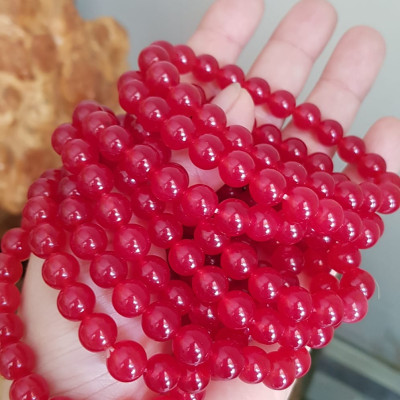 Vòng tay nữ đá mã não đỏ hạt 8mm tươi đậm bóng đẹp Nữ mệnh hỏa mệnh thổ đeo đẹp xinh xinh tay Vòng màu này Nữ lớn nhỏ bé đeo được hết đeo vòng đỏ cho may mắn cả năm xinh đẹp tay ạ