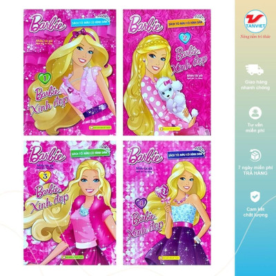 Sách Tô Màu - Barbie Xinh Đẹp 3 - Có Hình Dán - Tân Việt Books