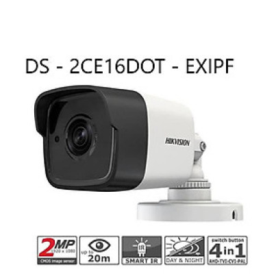 Camera Hikvision Ngoài Trời Smart Hybrid Light Hikvision DS-2CE16D0T-EXLPF 2MP 1080P, 20m, Ánh Sáng - Hàng chính hãng