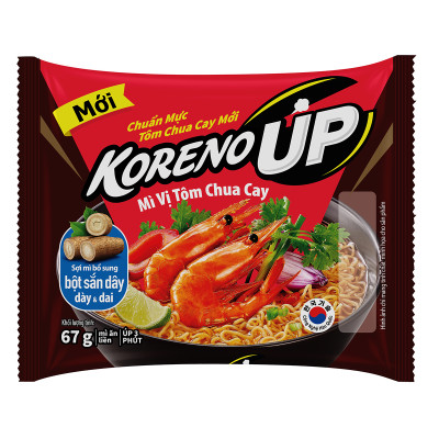 Thùng 20 gói Mì vị tôm chua cay Koreno Up
