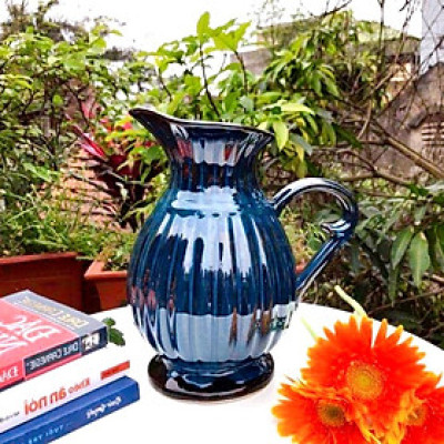 Lọ hoa gốm sứ - Dáng bình sữa Cổ Thon - Men hoả biến - Gốm sứ Bát Tràng - Trang trí căn nhà