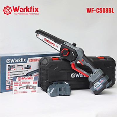 [Có Tự Động Tra Nhớt] Máy Cưa Pin 8 Inch Workfix Cầm Tay - WF-CS08BL - Tốc Độ Cưa 4m/s - Không Chổi Than Cao Cấp - Chân Pin Phổ Thông Pin 15 Cell 21V/6Ah - Bao Hanh Chinh Hag