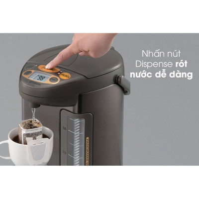 Bình Thủy Điện Zojirushi CD-QAQ40-TA 4L , công suất 670W, hẹn giờ, hệ thống an toàn, bảo hành 1 năm|HÀNG CHÍNH HÃNG