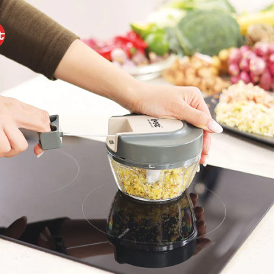 Cối xay tỏi ớt gia vị kéo tay iMat. Cối bằng nhựa Tritan trong suốt an toàn, lưỡi xay 3 tầng sắc bén Chưa có đánh giá