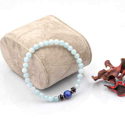 Vòng Tay Aqua 6mm + Kyanite do Anqlo tác chế