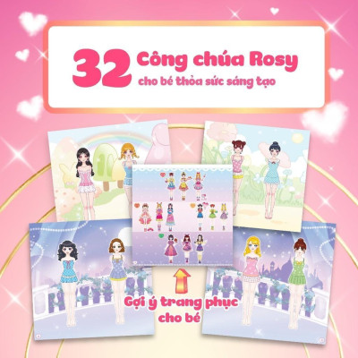 Sách - Thời Trang Công Chúa Rosy - Bóc Dán Hơn 90+ Stickers Váy, Phụ Kiện Xinh Đẹp Cho Bé Gái - Megabook