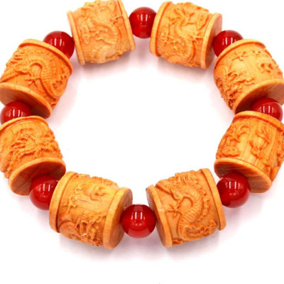 Vòng tay chuỗi trụ rồng gỗ hoàng đàn TRVTM8