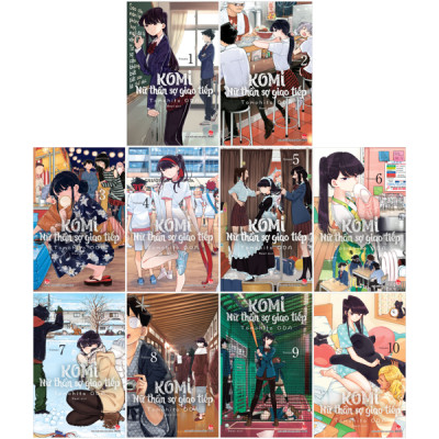 Sách - Combo Manga - Komi - Nữ Thần Sợ Giao Tiếp: Tập 1 - 10 (Bộ 10 Tập)