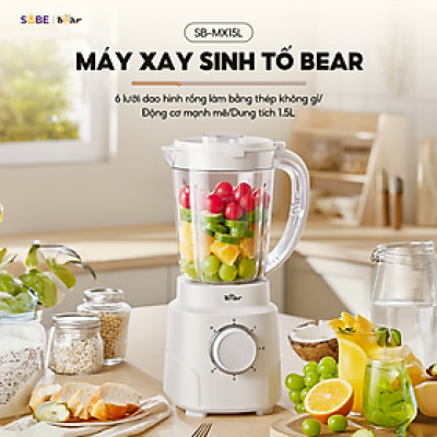Máy Xay Sinh Tố 1,5L Bear Tích Hợp Máy Xay Tỏi Ớt 2 Cối Xay Đa Năng Xay Đồ Ăn Healthy Eat Clean SB-MX15L - Hàng Chính Hãng