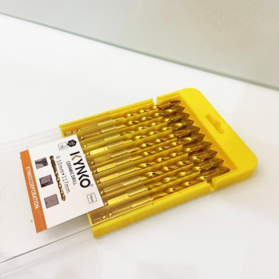 MŨI KHOAN KÍNH - GẠCH MEN 4 CẠNH, CHÂN LỤC GIÁC KYNKO ĐƯỜNG KÍNH PHI Ø 10 DÀI 117MM MKKGM- 10117 (VỈ 10 CHIẾC)