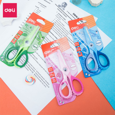 Kéo Thủ Công Cắt Giấy Deli Kéo Học Sinh Đầu Tròn An Toàn Và Dễ Sử Dụng Đối Với Trẻ Nhỏ Thiết Kế Ngộ Nghĩnh Nhiều Màu Sắc