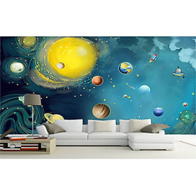 (HCM) Tranh dán tường, dán trần 3d hành tinh, vũ trụ galaxy 3 có sẵn keo,dễ dán(có in theo kích thước yêu cầu)