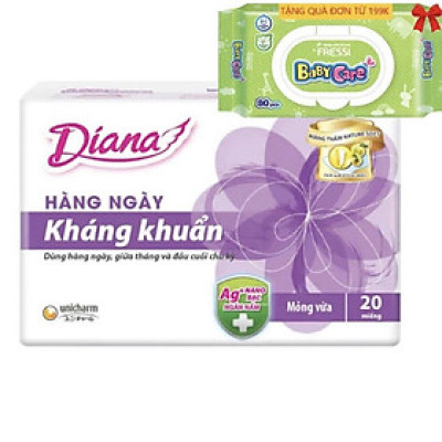 Chính Hãng | 1 Gói Băng Vệ Sinh Diana Sensi Hàng Ngày Kháng Khuẩn 20 Miếng- HSD luôn mới