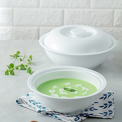 Âu cơm sứ trắng có nắp đậy- Sứ cao cấp Long Phương