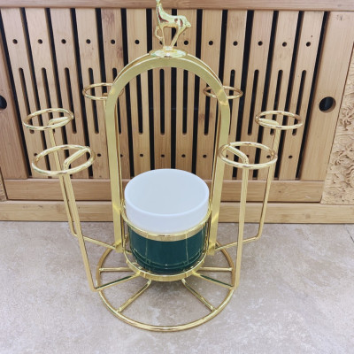 GIÁ ÚP CỐC KIM LOẠI KÈM GIỎ SỨ CAMELIA ĐỂ THÌA DĨA - ANTH454