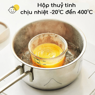 Hộp đựng thức ăn cho bé Lock&Lock có vạch chia 230ml x 3 hộp LLG508S3 - Tặng Kèm Ống Hút Inox Và Cọ Rửa Ống Hút