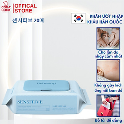 Khăn Ướt Hàn Quốc Bebesup Sensitive 20 Tờ/Gói Bỏ Túi Thương Hiệu Bebesup