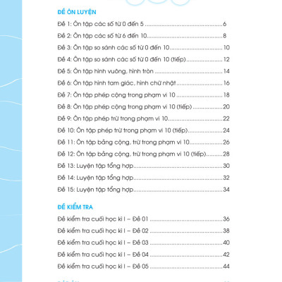 Đề Ôn Luyện Và Tự Kiểm Tra Toán Lớp 1 - Tập 1 (Biên Soạn Theo Chương Trình GDPT Mới) - MEGA