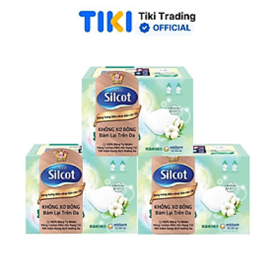 Bộ 3 Hộp Silcot Bông Trang Điểm (bông tẩy trang) Nhật Bản Cao Cấp (66 Miếng/Hộp)