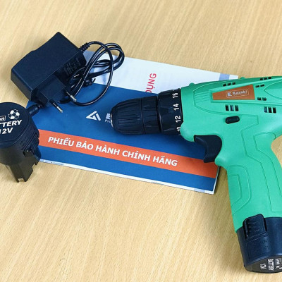 MÁY KHOAN PIN 12V HỘP NHỰA KAZAKI KZ12A2 (2 PIN, 1 SẠC)- HÀNG CHÍNH HÃNG