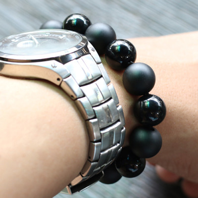 Vòng Đá Obsidian Đá Thiền Bóng Nhám Ngọc Quý Gemstones