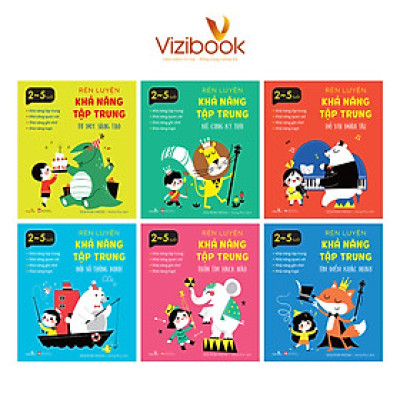Sách cho bé - Combo 6 cuốn Rèn Luyện Khả Năng Tập Trung - Sách tương tác - Dành cho trẻ 2-5 tuổi