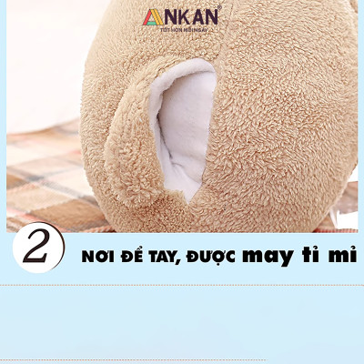 Chăn Gối Văn Phòng 3 Trong 1 Gấu Nâu Độc Đáo Kiểu Dành Cho Nữ Dùng Để Ngủ Trưa Tại Văn Phòng, Tựa Lưng Và Gấu Bông Dùng Để Trang Trí