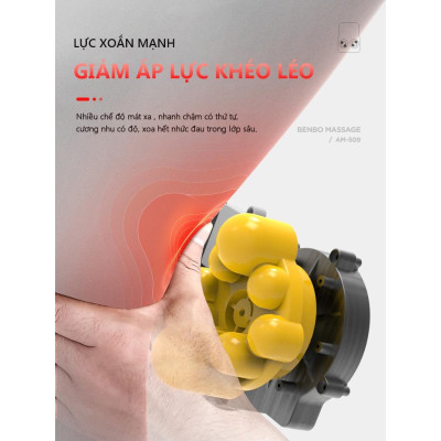 Gối massage cổ vai gáy, Máy massage lưng hồng ngoại trị liệu 16 đầu bi massage cùng chế độ rung