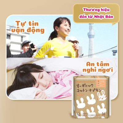 Băng Vệ Sinh Organic Không Cánh Cotton Labo Organic Napkin Non-Wings 25.5cm (16 Miếng/Gói)