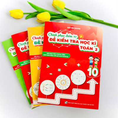  Combo 4 sách Chinh phục điểm 10 đề kiểm tra học kì Toán và Tiếng Việt lớp 1 và 2 (KNTT)
