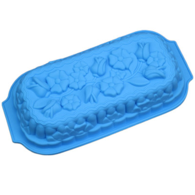 Khuôn silicon làm đế bánh, rau câu, bánh mì hình chữ nhật các loại hoa - Loại 32 cm - Mã số 1127