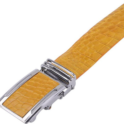 Thắt Lưng Nam Da Cá Sấu Gai Bụng Huy Hoàng HT4258 - Vàng Nghệ