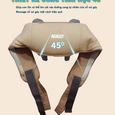 Máy massage cổ vai gáy Nikio NK-139 - Pin sạc, tặng túi xách, nhiệt nóng, động cơ không chổi than êm ái bền bỉ