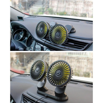 QuạtMáiy Đôi Gắn Taplo Ô To 12V/24V – Gió Mạnh, Xoay 360, Nhỏ Gọn Cao Cấp , máy hàn