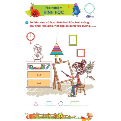 Sách - Bé Chuẩn Bị Vào Lớp 1 - Vở Bé Làm Toán Trắc Nghiệm - Dành Cho Bé Từ 5-6 Tuổi - Minh Thắng