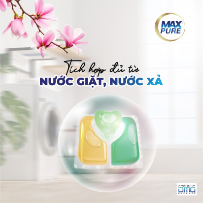 Combo 10 túi viên giặt Maxpure hương Đắm Say  tặng 1 túi viên giặt hương Đắm Say