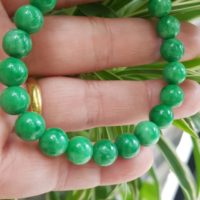 Vòng tay chuỗi đá cẩm thạch xanh ngọc tươi size nhỏ 8mm 22 hạt Màu xanh lá tươi nữ mệnh mộc hỏa thủy đeo may mắn tốt  sức khỏe công việc hanh thông hy vọng tốt đẹp Món quà tặng ý nghĩa cho chính mình & người thân ạ