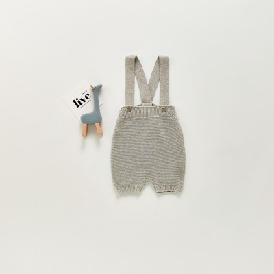 Quần yếm len dệt kim trơn màu cho bé trai và bé gái phong cách Hàn Quốc size từ 0 đến 36 tháng tuổi