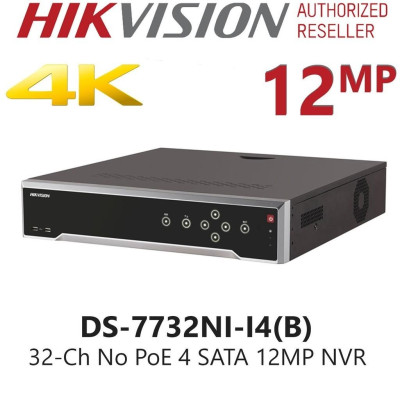 Đầu ghi hình camera IP 32 kênh HIKVISION DS-7732NI-I4(B) 12MP Ultra HD 4K H.265 ,.-Hàng chính hãng