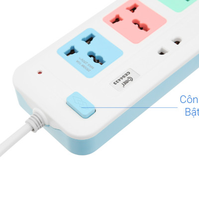 Ổ Cắm Điện Nối Dài Comet CES4433 dây dài 3m, 7 lỗ cắm