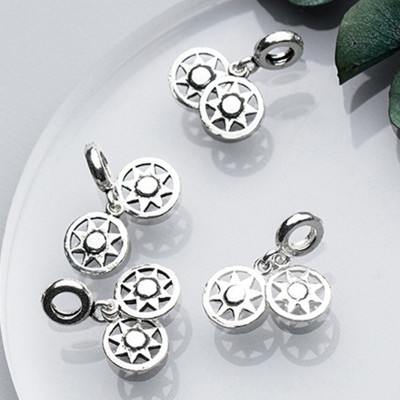 Combo 2 cái charm bạc hình yoyo treo - Ngọc Quý Gemstones