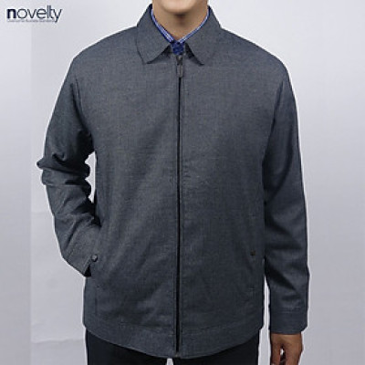 Áo Jacket nam 2 lớp cổ bẻ Novelty Casual caro nhỏ xám NJKMCNMT3B2305292