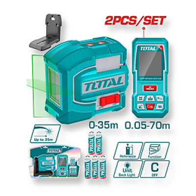 BỘ COMBO MÁY ĐO KHOẢNG CÁCH TMT57026 VÀ CÂN TIA TLL156601 TOSLL0401 TOTAL - HÀNG CHÍNH HÃNG