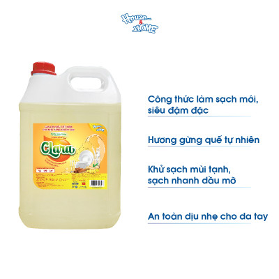 Nước rửa chén bát Clara tinh chất hương gừng quế can 9,5kg