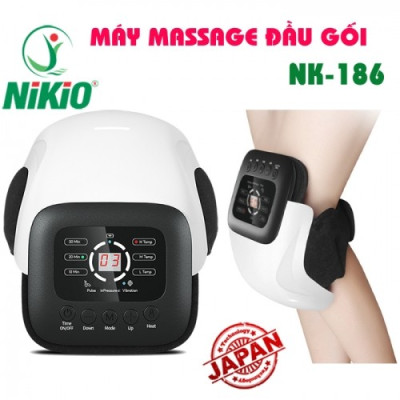 Máy Massage Đầu Gối Nikio NK-186 - Công Nghệ Rung, Túi Khí Xoa Bóp Nhẹ Nhàng Giúp Khớp Gối Thư Giãn, Giảm Đau Nhức - Kết Hợp Miếng Dán Xung Điện Matxa Giãn Cơ, Giảm Đau Nhức Toàn Thân - Dòng Pin Sạc